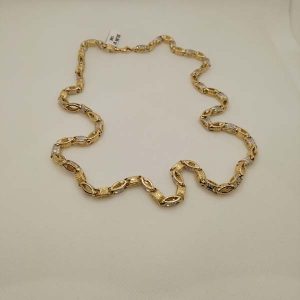 Lant Barbat din Aur Galben si Alb de14k