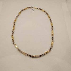 Lant Barbati cu Zale  din Aur Alb și Galben